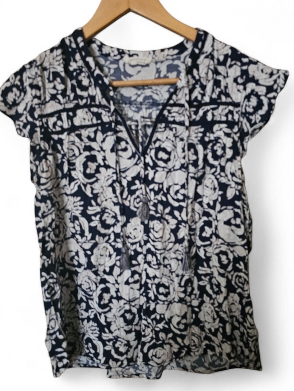 LOVESTITCH Cap Sleeve Floral Tunic Blouse - Large